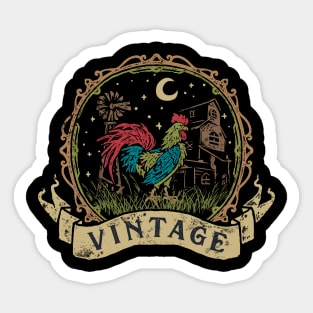 Vintage Farm Rooster Sticker